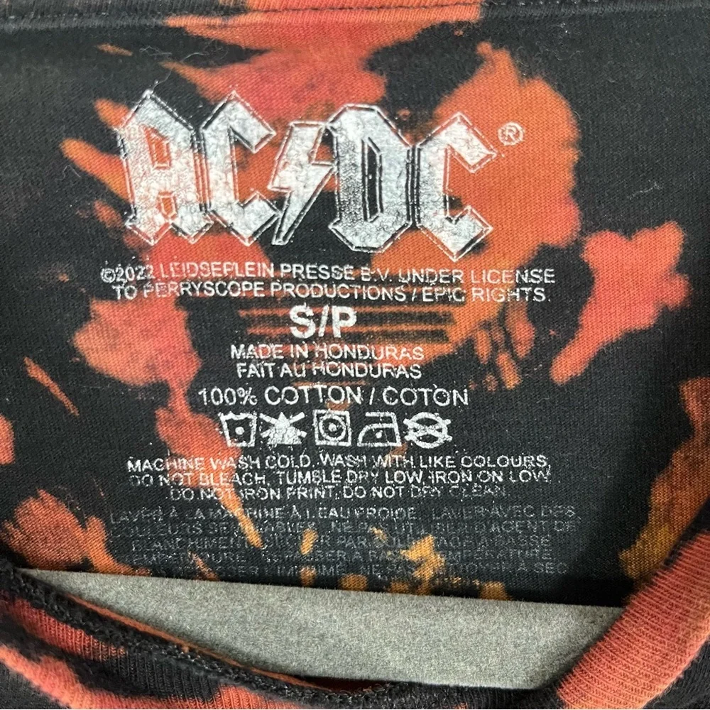AC/DC Tie-Dye Short Sleeve Tee - Black, Orange, Yellow